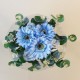 Silk Flowers Gift Bouquet Roses and Gerberas Blue - ABV043