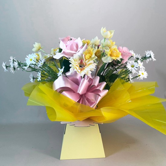 Silk Flowers Hand Tied Bouquet Spring Cheer - ABV003