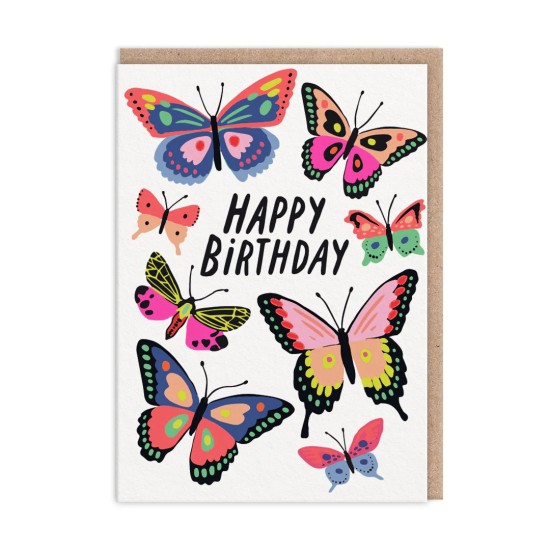 Butterflies Happy Birthday Card (A6) - CARD004 