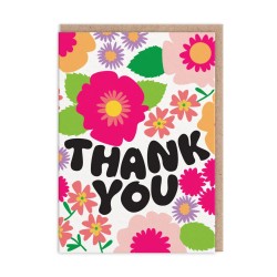 Thank You Bold Flowers Greeting Card (A6) - CARD002 