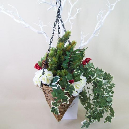 Artificial Hanging Basket Christmas Berries Christmas Flowers