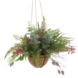 Winter Artificial Hanging Baskets 33cm - X23019