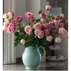 LUXE Artificial Roses Sweet Juliet Pink Peach 65cm - LUX009