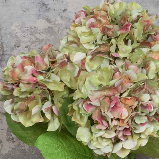 LUXE Artificial Hydrangeas Green Pink 70cm - LUX001 CC2