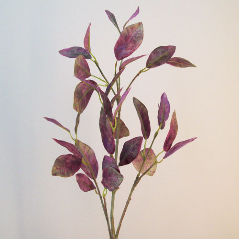 Artificial Bay Leaves Aubergine and Green Artificial Herbs