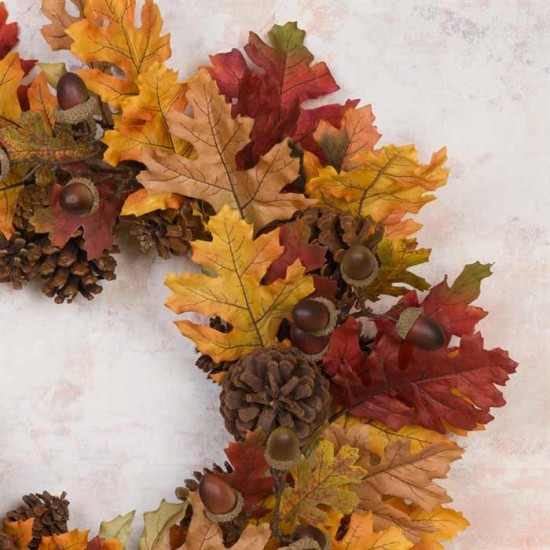 Artificial Oak Leaves Wreath Autumn - OAK004 KK4