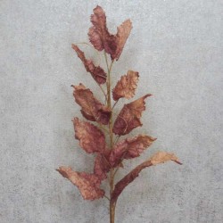 Faux Dried Artificial Leaves Spray Aubergine 77cm - LEA006 LL1
