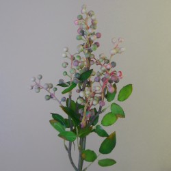 Artificial Berries Branch Pink Green 58cm - BER021 B3