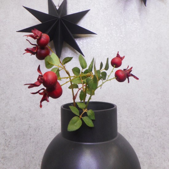 Artificial Rosehips Dark Red 46cm - R398 U4