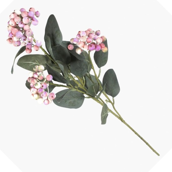 Faux Wild Berries Branch Lavender and Pink 65cm - BER025 M1