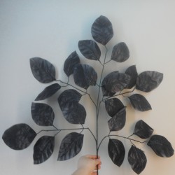 Artificial Birch Leaves Branch Black 70cm - BIR005 BB4