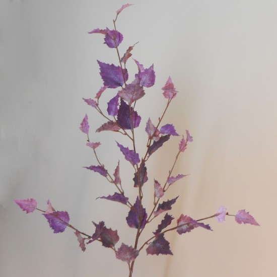 Artificial Birch Leaves Branch Purple 92cm - BIR007 AA3