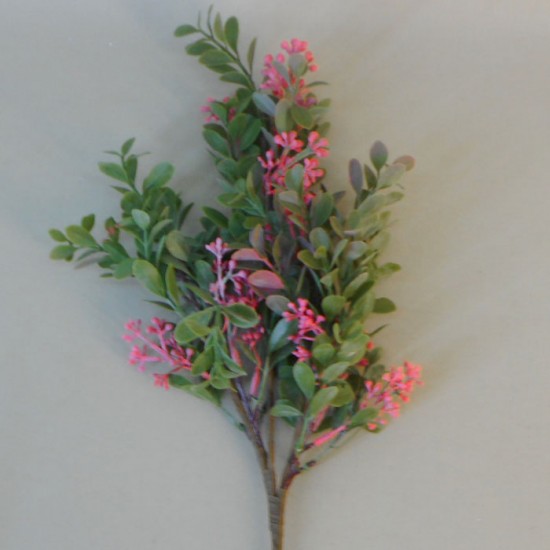 Artificial Boxwood Plants with Pink Buds 39cm - BOX008 EE3