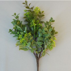 Artificial Boxwood Plants with Yellow Buds 39cm - BOX007 