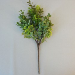 Artificial Boxwood Plants with Yellow Buds 39cm - BOX007 