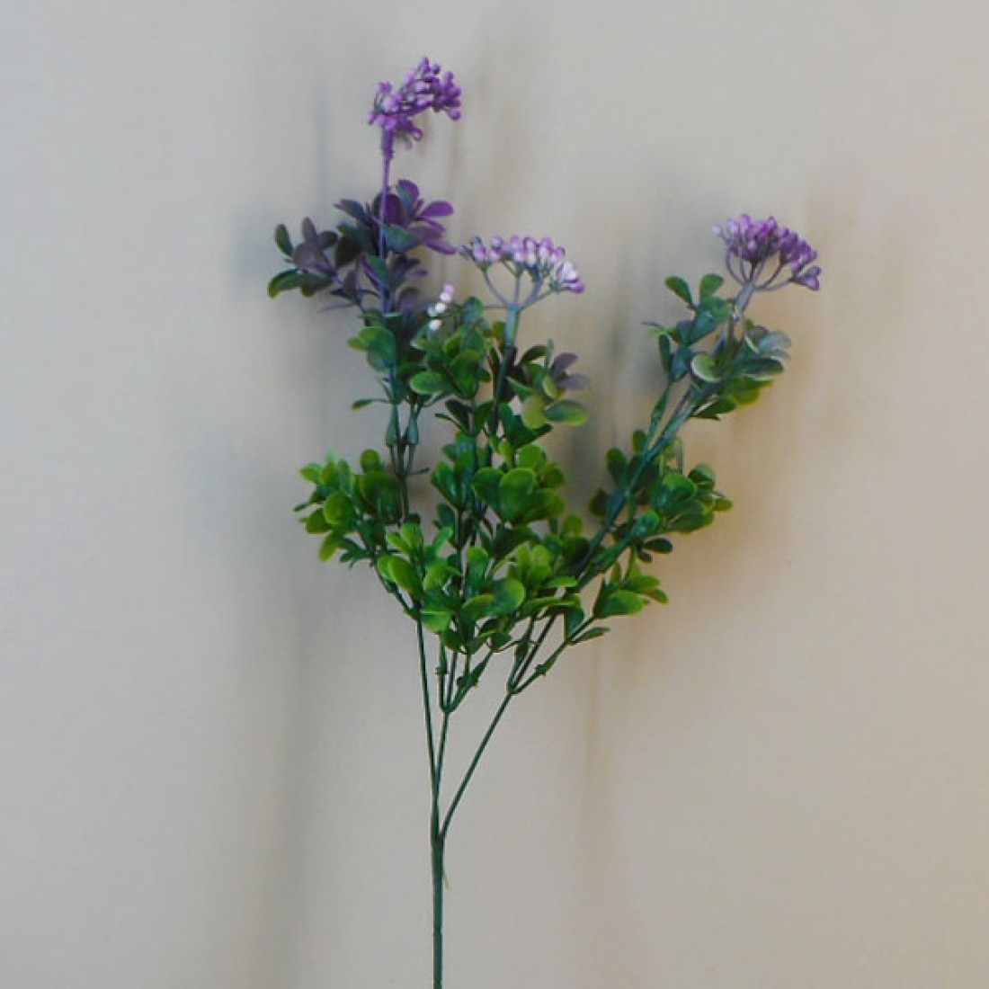 Artificial Boxwood Stem with Purple Buds 56cm Artificial Greenery