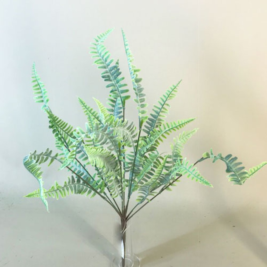 Flocked Artificial Fern Plants Pale Green Artificial Plants