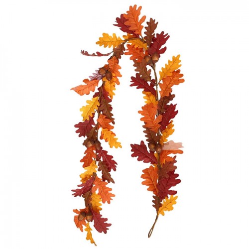 Artificial Oak Leaves Wreath Autumn | Artificial Leaves