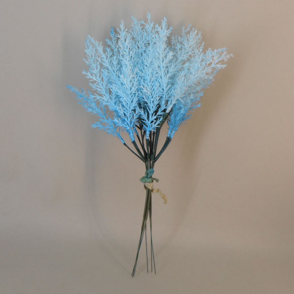 Artificial Pampas Grass Pick x 6 Teal Blue 36cm | Artificial Grasses