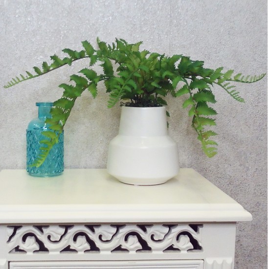 Artificial Fern in White Ceramic Pot - FER056 FR