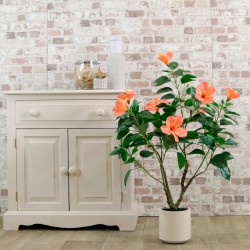 Artificial Hibiscus Tree Orange 90cm - HIB001