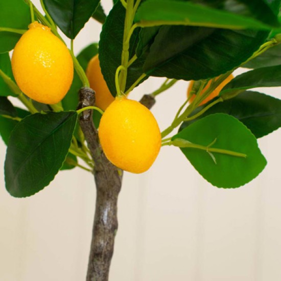 Real Touch Artificial Lemon Tree in Grey Pot 45cm - LEM505 FR1B