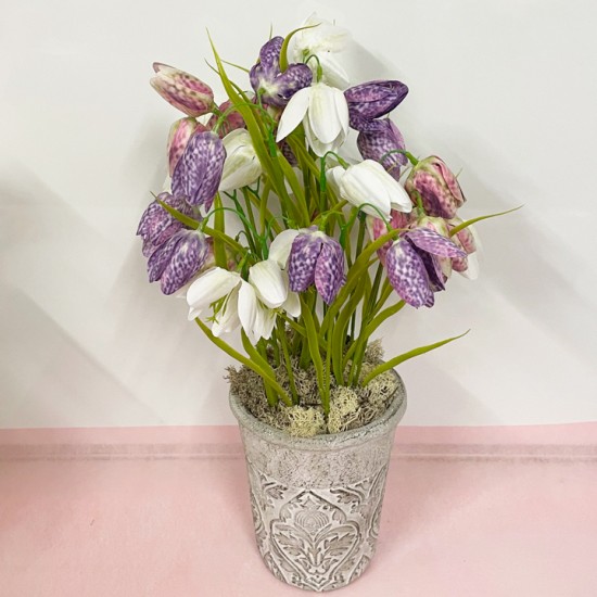 Artificial Plants Potted Snakeshead Fritillaria 42cm - FRI001