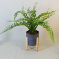 Potted Artificial Boston Fern on Wooden Stand - BOS014 FR