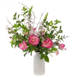 Artificial Flower Arrangement | Foxgloves and Roses Vase 100cm - FOX001 6D