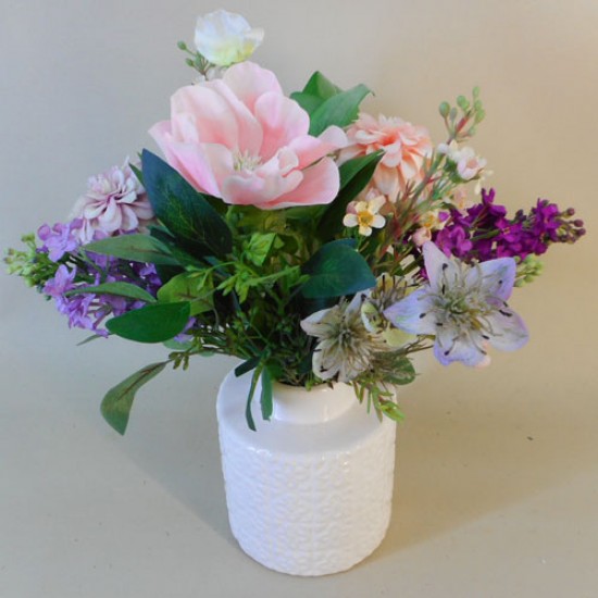 purple silk flower arrangements