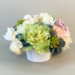 Artificial Flower Arrangement | Peony and Roses Bowl - PEO014 3B