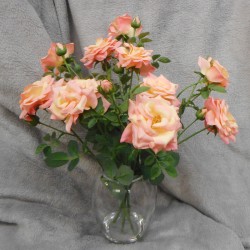 Coral Pink Roses Artificial Flower Arrangement - ROS004  6B