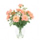 Coral Pink Roses Artificial Flower Arrangement - ROS004  6B