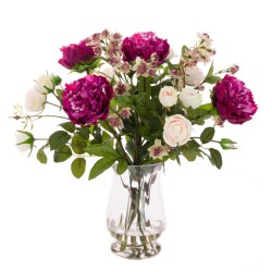 Artificial Flower Arrangements | Faux Peony Rose and Astrantia - PEO009 2D
