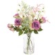 Faux Roses & Astilbe in Bottle Vase - ROS013 6E