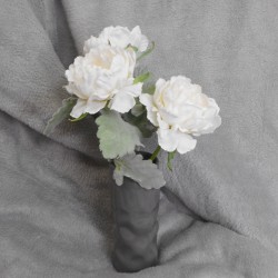 Artificial Flower Arrangement | White Peonies and Dusty Miller - PEV004 2B