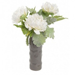 Artificial Flower Arrangement | White Peonies and Dusty Miller - PEV004 2B