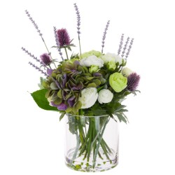 Artificial Flower Arrangement | Hydrangeas Ranunculus and Thistles - HYD016 7D