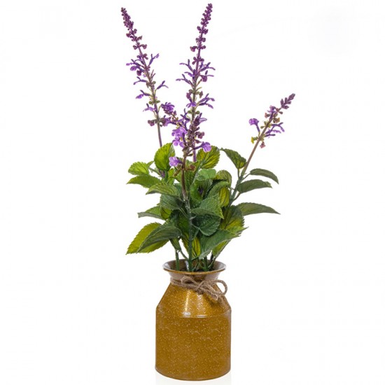 Artificial Plant Potted Lavender in Mini Milk Churn - LAV008 6D
