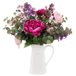 Artificial Peonies and Lilacs Jug Arrangement - PEO006 3E