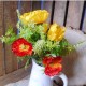Artificial Flower Arrangements | Mixed Poppies in White Jug - POP005 6C