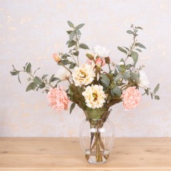 Artificial Flower Arrangements | Faux Poppy and Eucalyptus Vase 67cm - POP003 4C