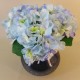 Centerpiece Arrangement | Blue Artificial Hydrangeas in Blue Crackle Glass Bowl - HYD012 