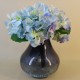 Centerpiece Arrangement | Blue Artificial Hydrangeas in Blue Crackle Glass Bowl - HYD012 