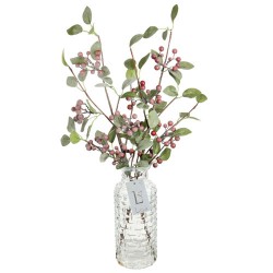Christmas Flower Arrangements | Red Berries in Glass Vase - 18X081 FR2C