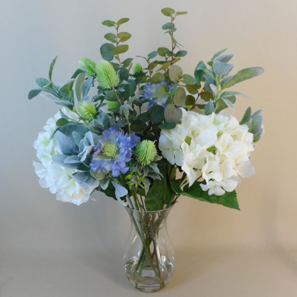 Elegant White Hydrangeas Vase | Artificial Flower Arrangements