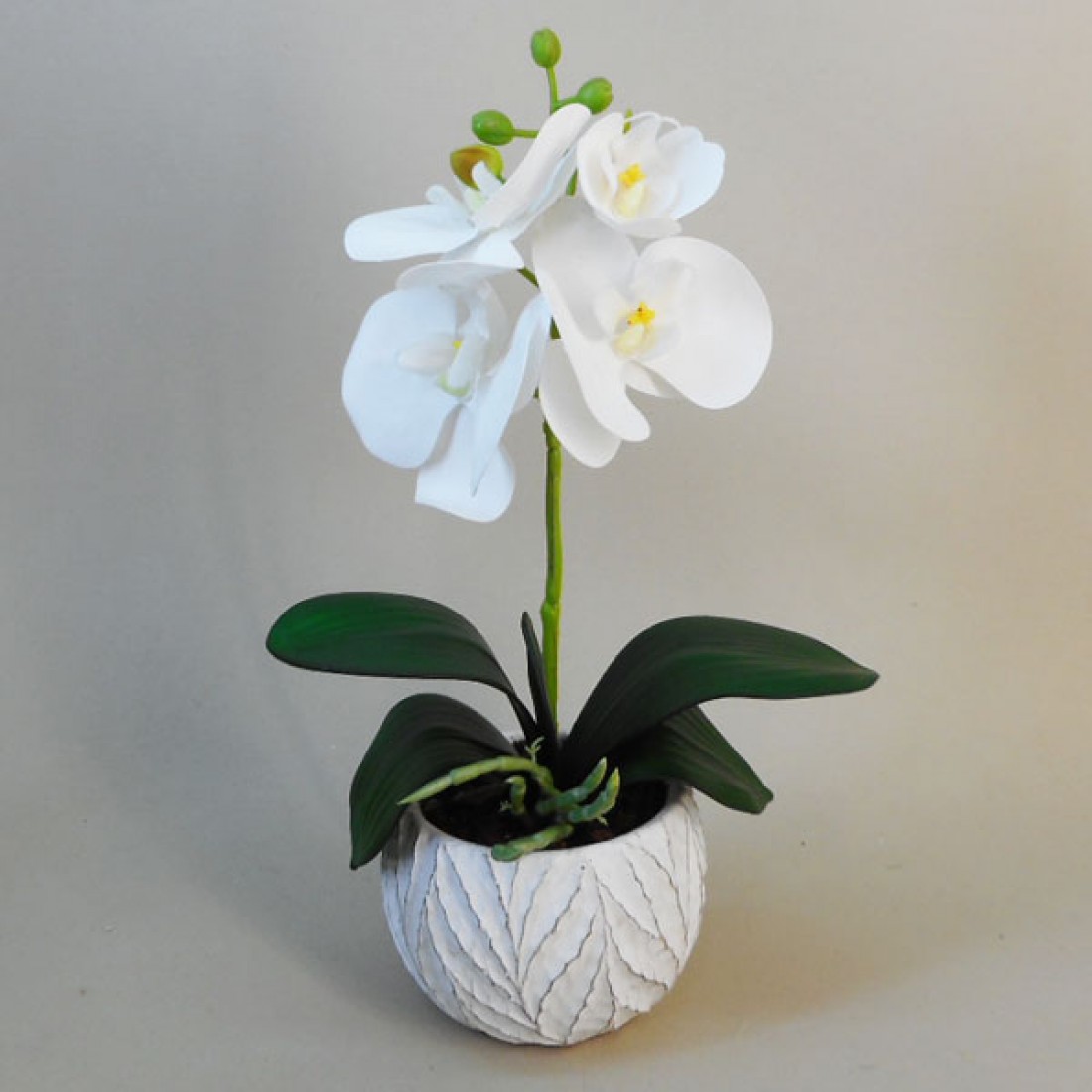 Mini Artificial Orchid Plant in Ceramic Pot White | Artificial Plants