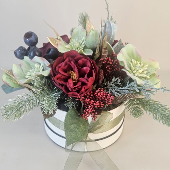 Paloma Christmas Hat Box Flowers - X21093