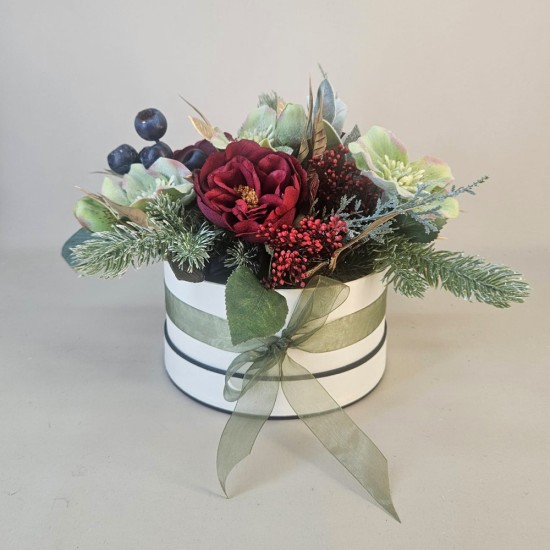 Paloma Christmas Hat Box Flowers - X21093