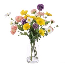Artificial Flower Arrangements | Poppies and Garden Flowers 50cm - POP004 4B